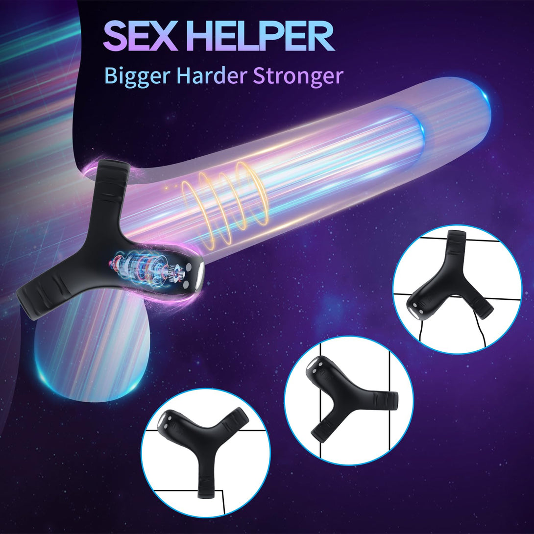 rosvibe - Vibrating Cock Ring with APP, Triangular Penis Ring with 10 Vibration Modes - rosvibe