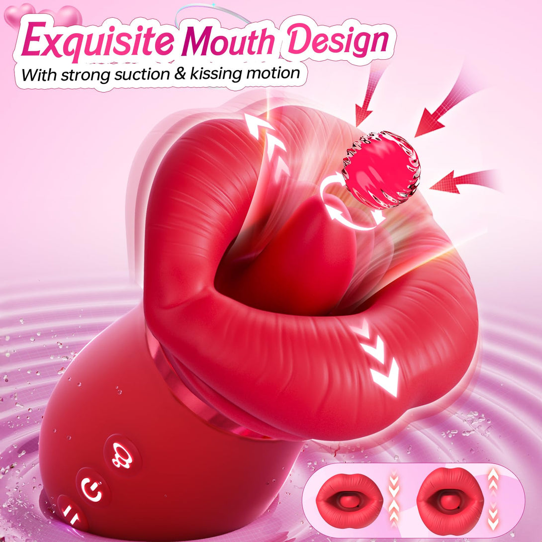 rosvibe - 4IN1 Mouth Sucking Vibrator Rose Sex Toy - rosvibe