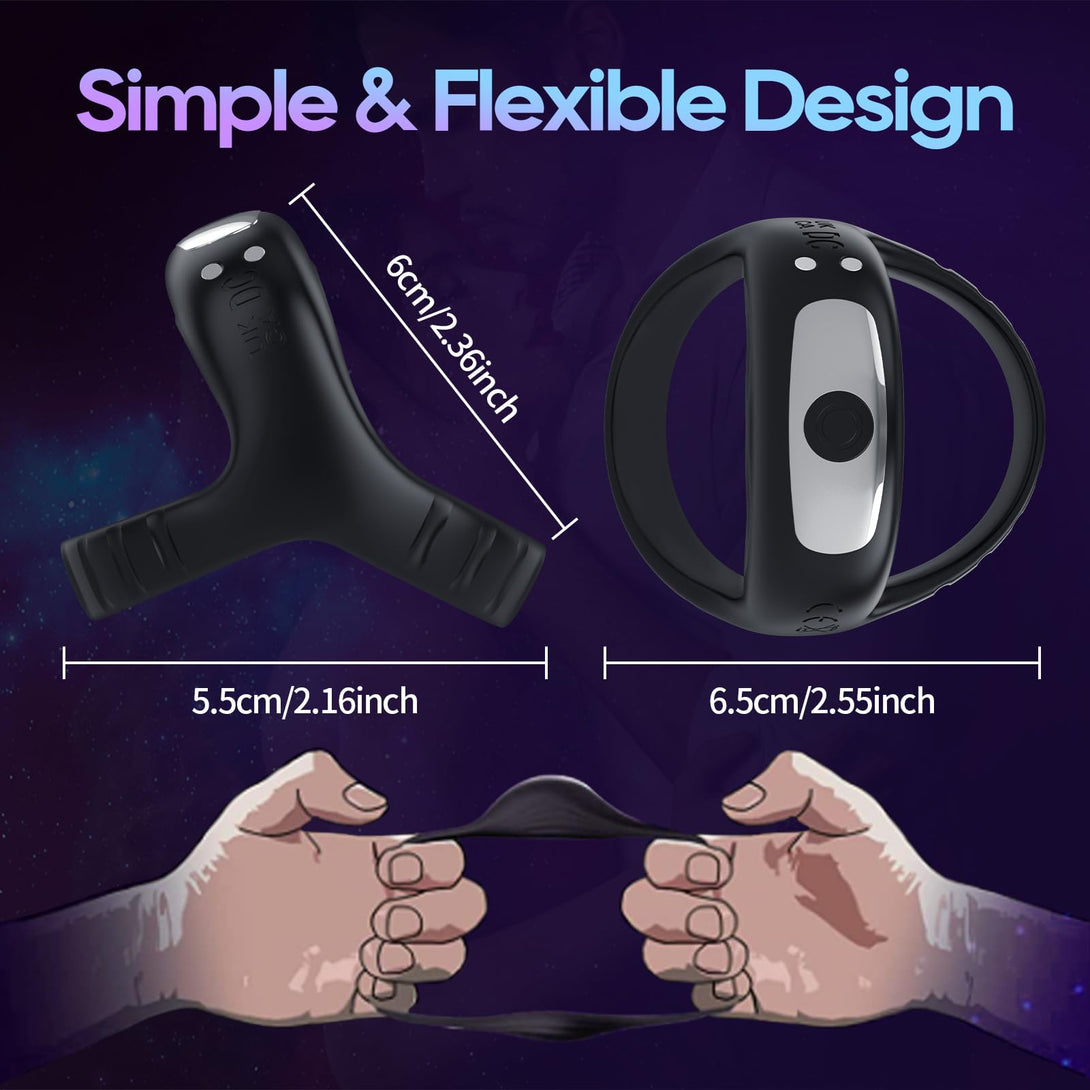 rosvibe - Vibrating Cock Ring with APP, Triangular Penis Ring with 10 Vibration Modes - rosvibe