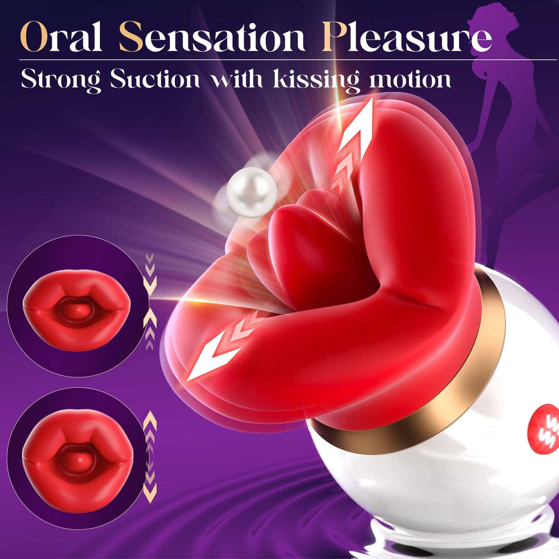 rosvibe - 3IN1 Big Mouth Shaped Sex Toy Sucking Vibrator Adult Toys