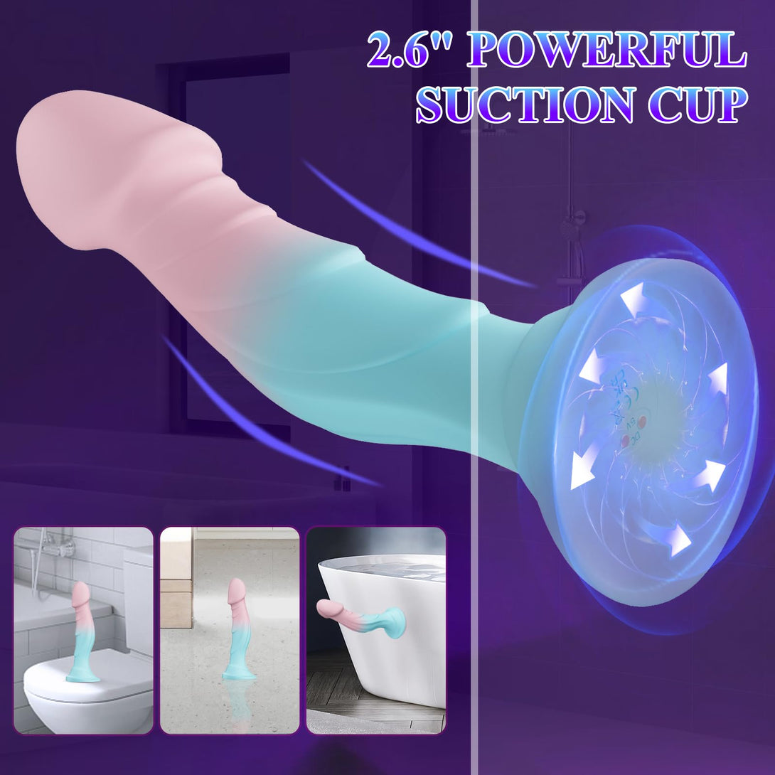 rosvibe 7.5â€?Silicone Realistic Dildos with Suction Cup for Women - rosvibe