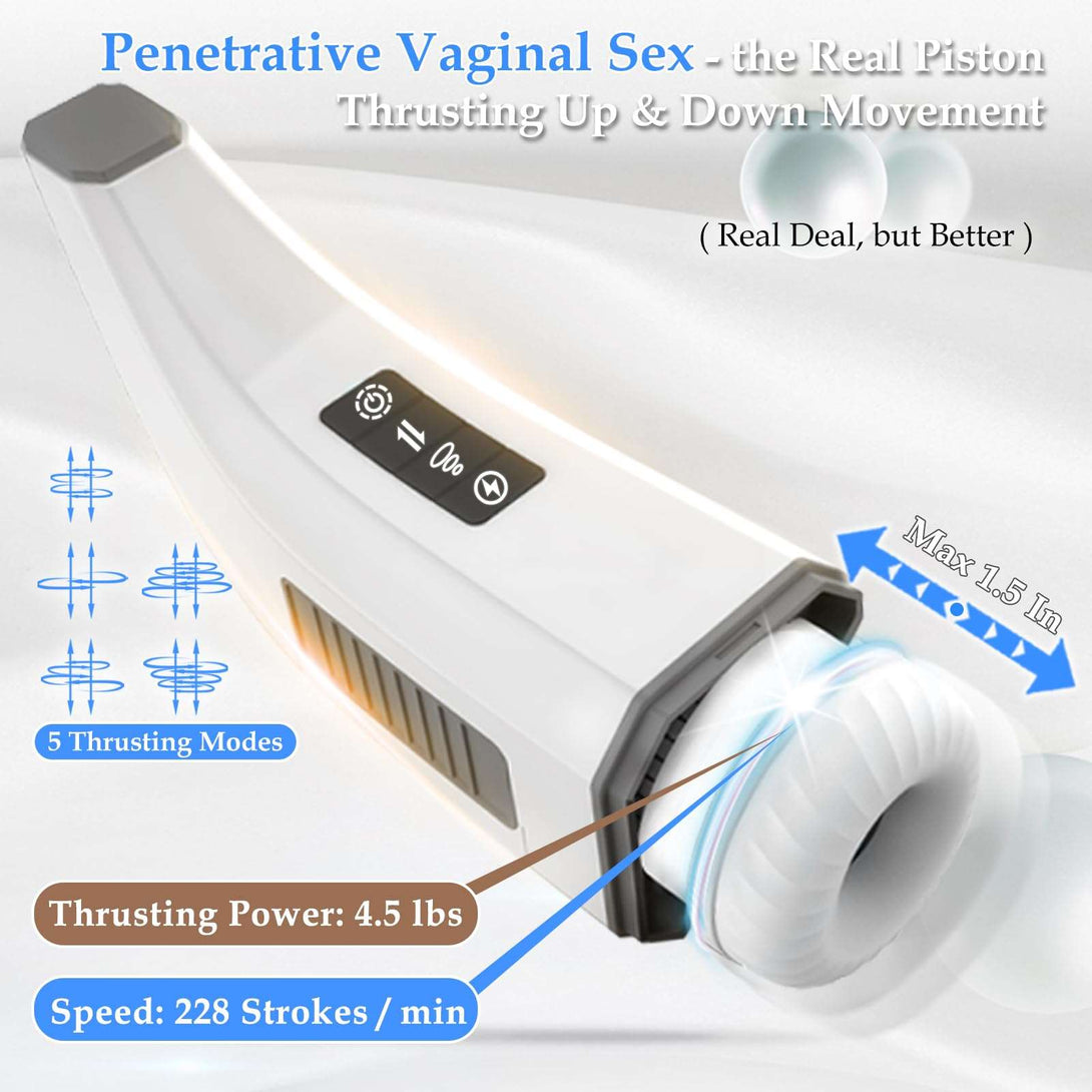 rosvibe - 007-â…?Penis 4D  Clip Suction Smart Real Voice Tongue Lick Male Masturbator Cup - rosvibe