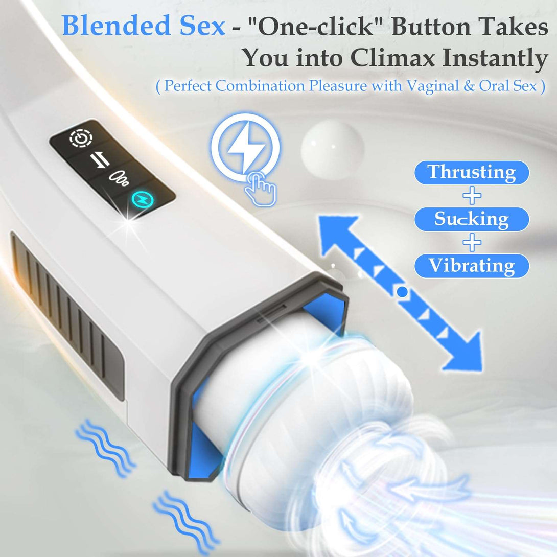 rosvibe - 007-â…?Penis 4D  Clip Suction Smart Real Voice Tongue Lick Male Masturbator Cup - rosvibe