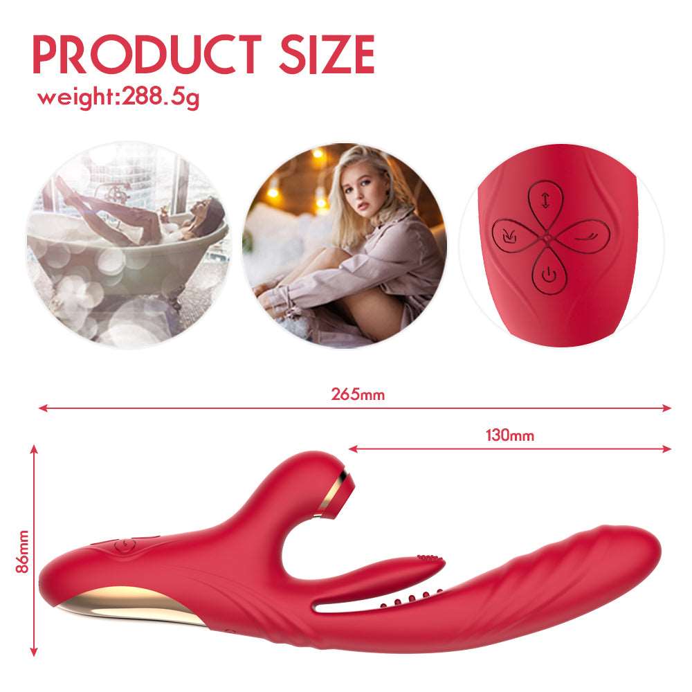 rosvibe - 3 in 1 Suction & Thrusting Vibrator With Tongue For Clitoris & G-spot