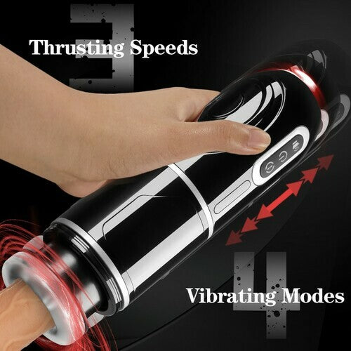 rosvibe  - PowerKing Ultra-Technical Hands-free 7 Telescopic Rotation Modes Male Masturbator Cup - rosvibe