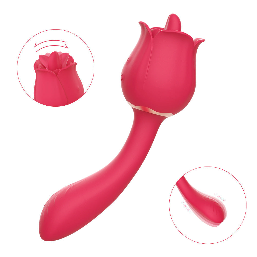 rosvibe - Rose Vibrator With Handle - rosvibe