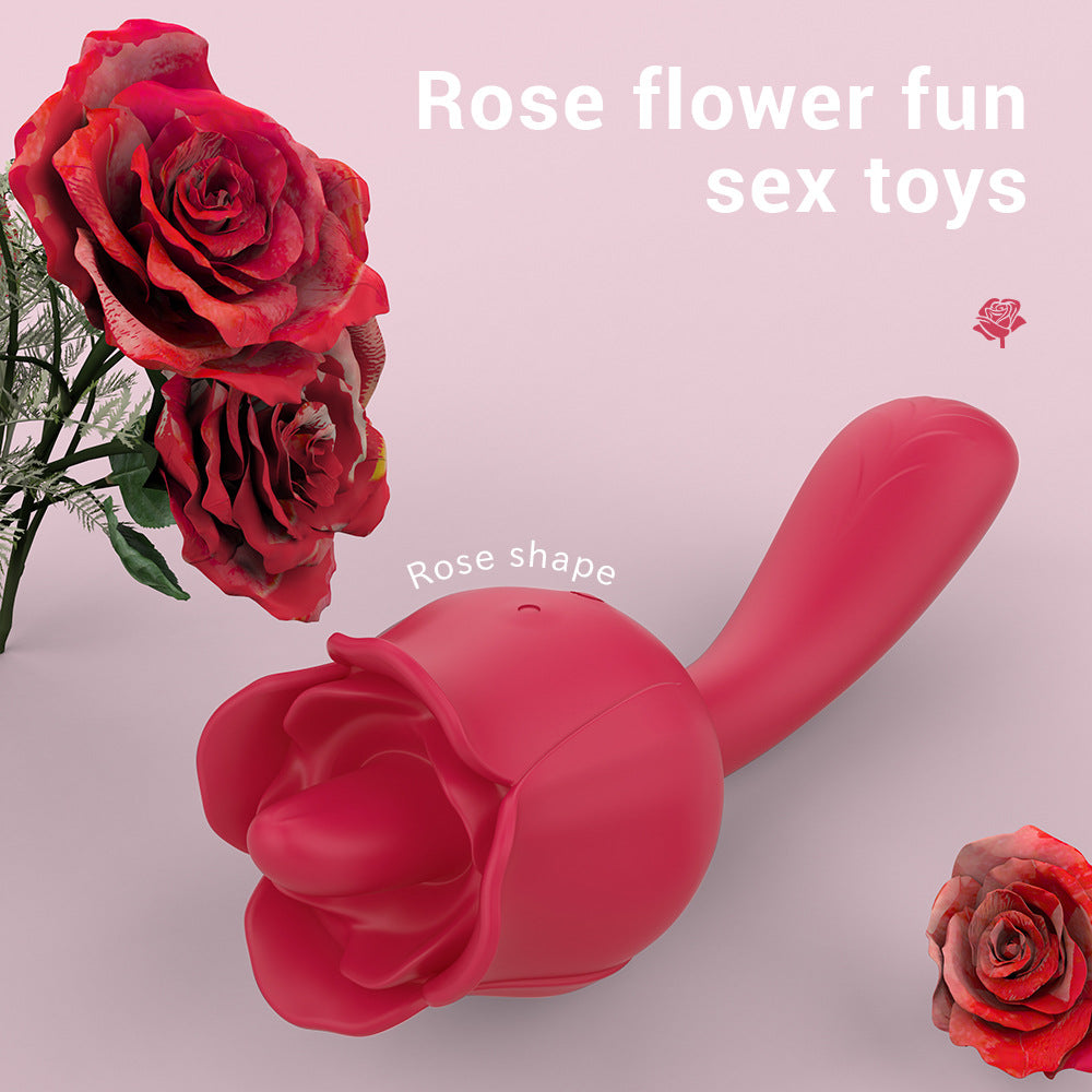 rosvibe - Rose Vibrator With Handle - rosvibe