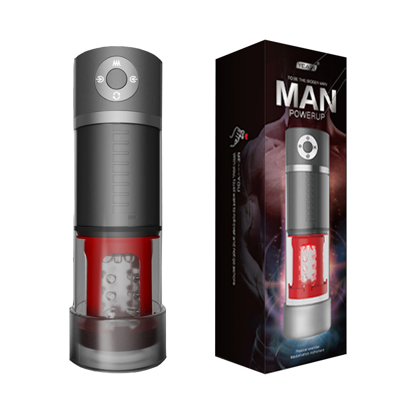 rosvibe - Male Automatic Telescopic Rotation Masturbation Cup - rosvibe