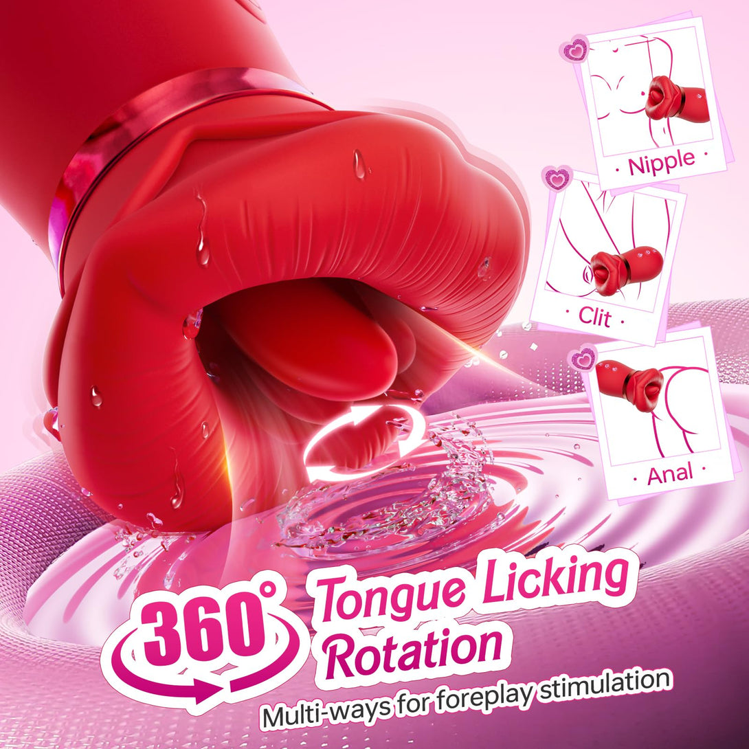 rosvibe - 4IN1 Mouth Sucking Vibrator Rose Sex Toy - rosvibe