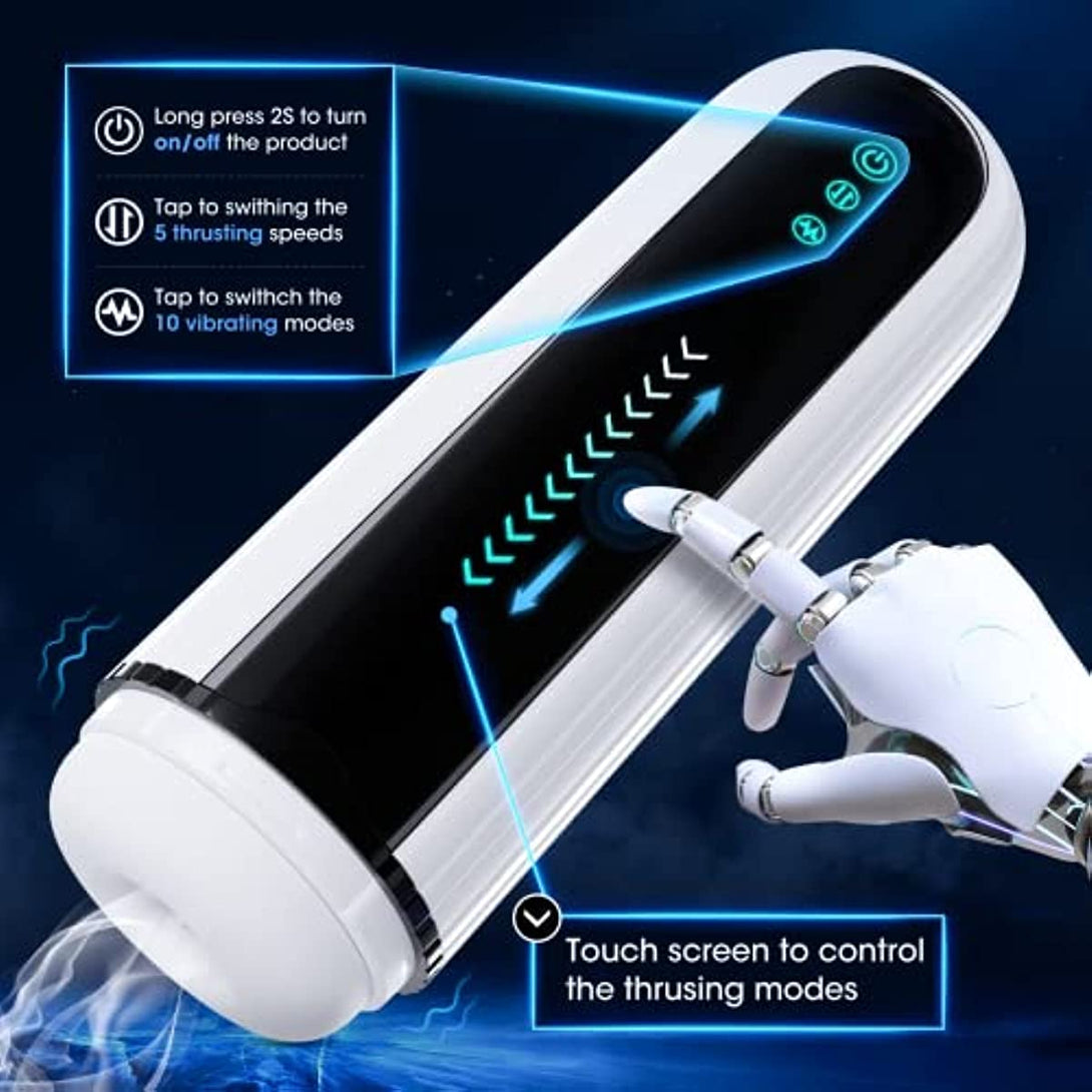 rosvibe - Fantasy Aircraft Cup Men's Fully Automatic Telescopic Warming Pronunciation Electric Masturator - rosvibe