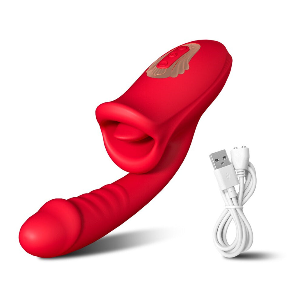 rosvibe - Rose Muncher Mouth Shaped Lip Biting Vibrator With G Spot Vibrator - rosvibe