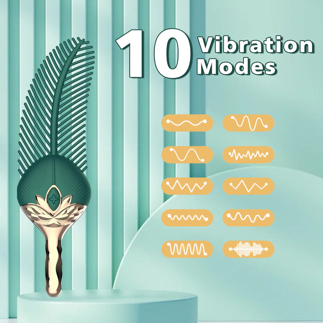 Peacock Feather - Clitoral Stimulator Body Massager Couple Sex Toy With 10 Modes Vibration - rosvibe