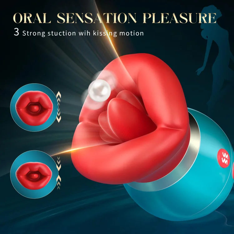 rosvibe - 3 in 1 App Remote Control Big Mouth Vibrator With 360° Tongue Licking & Sucking & Vibrating - rosvibe