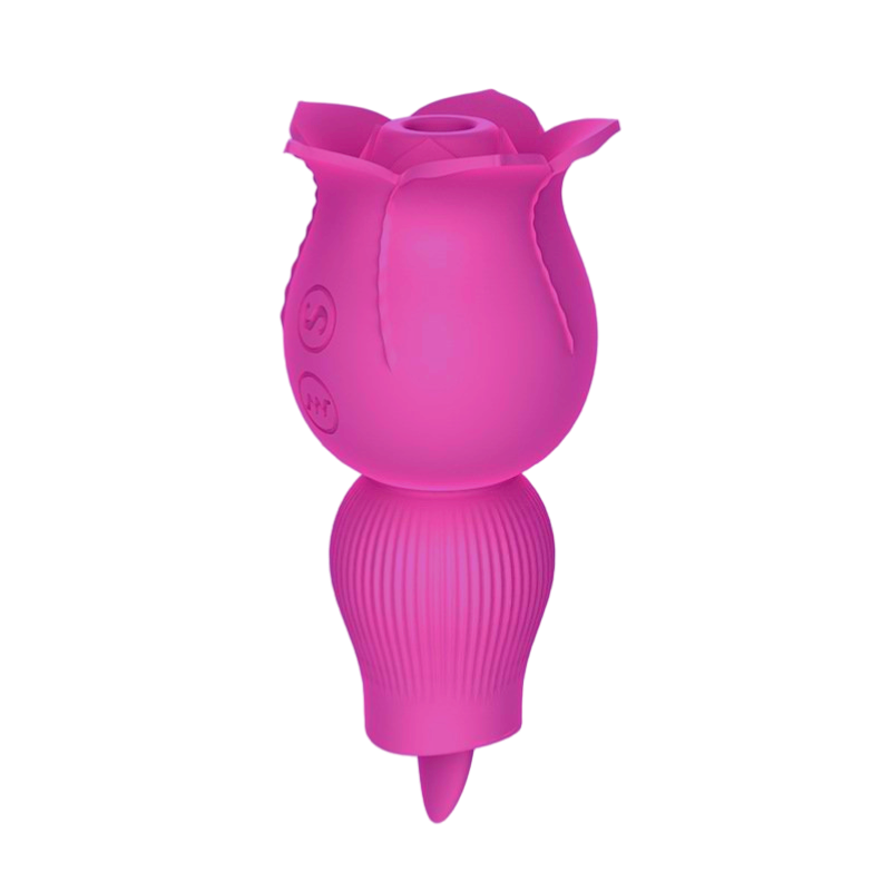 rosvibe - Rose Sucking and Tongue Vibrator 2 in 1 Rose Toy - rosvibe