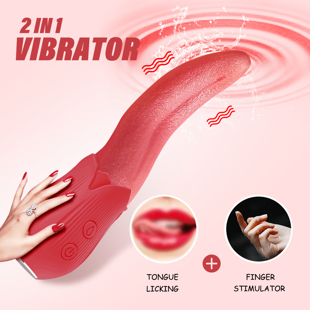 rosvibe - Upgraded Rose - 20 Frequency Tongue Licking Vibrator - rosvibe