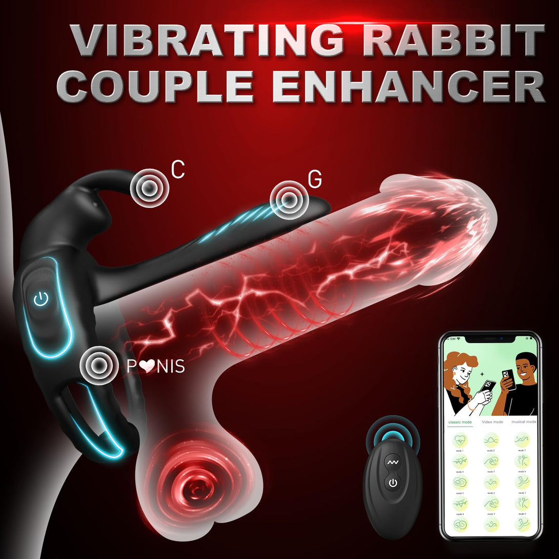 rosvibe - Bunny Ring III Vibrating Cock Ring Penis Ring with APP, Couples Sex Toys Vibrators - rosvibe