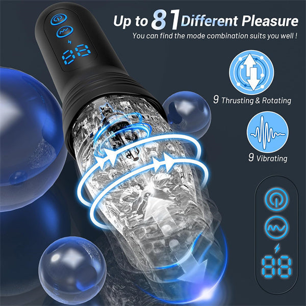 rosvibe - Gawk Gawk 4000 Masturbator Masturbating Electric Sex Toy for Men with 9 Vibration and Telescopic Modes - rosvibe