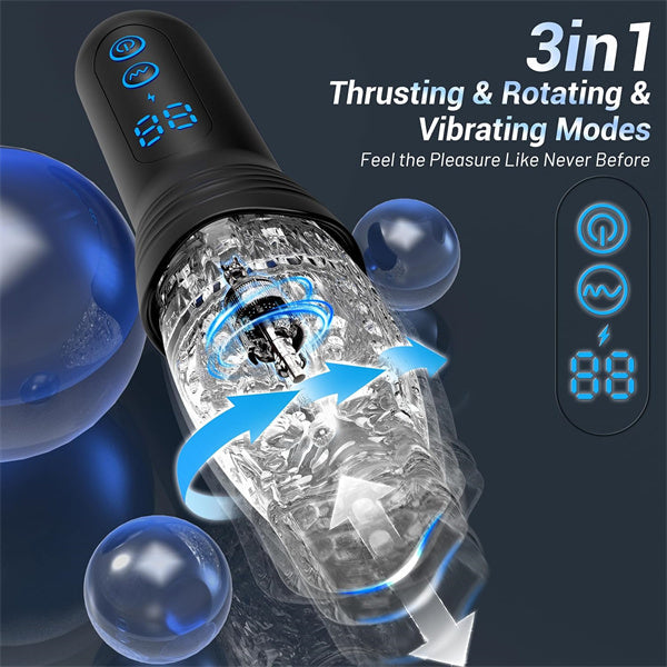 rosvibe - Gawk Gawk 4000 Masturbator Masturbating Electric Sex Toy for Men with 9 Vibration and Telescopic Modes - rosvibe