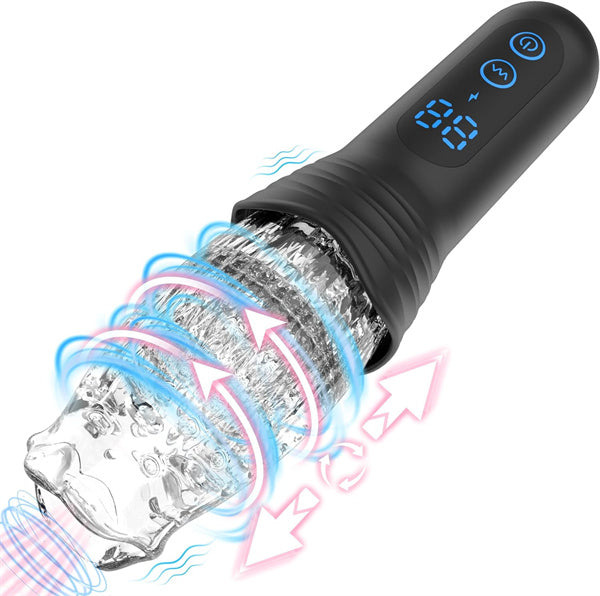 rosvibe - Gawk Gawk 4000 Masturbator Masturbating Electric Sex Toy for Men with 9 Vibration and Telescopic Modes - rosvibe