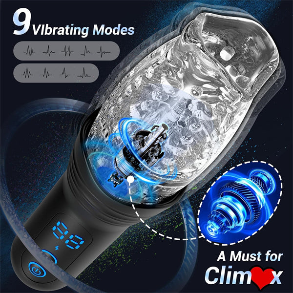 rosvibe - Gawk Gawk 4000 Masturbator Masturbating Electric Sex Toy for Men with 9 Vibration and Telescopic Modes - rosvibe