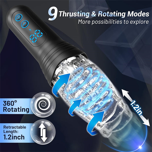 rosvibe - Gawk Gawk 4000 Masturbator Masturbating Electric Sex Toy for Men with 9 Vibration and Telescopic Modes - rosvibe