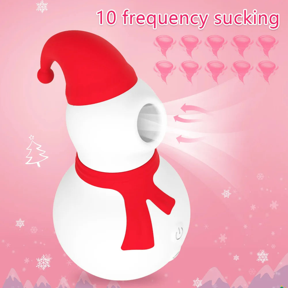 rosvibe -  Christmas Snowman Vacuum Powerful Sucking Vibrator - rosvibe