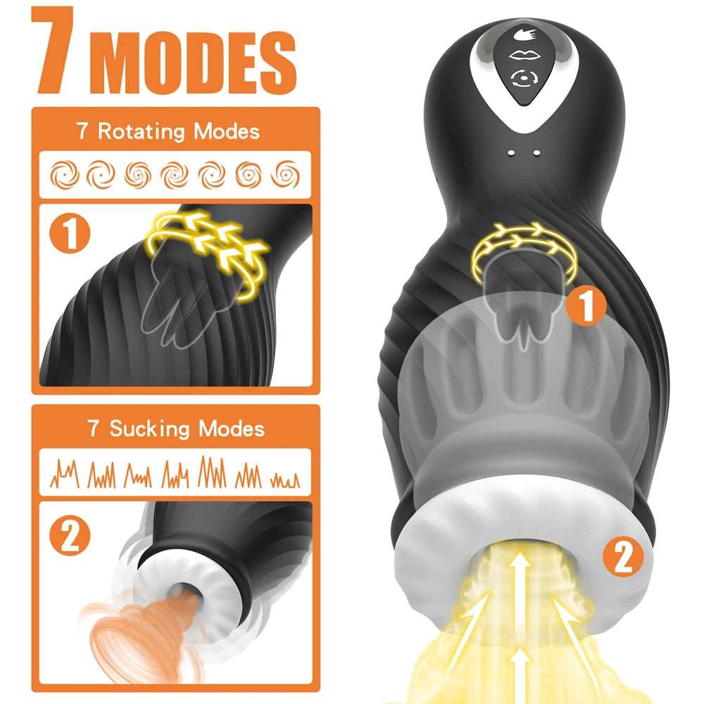 rosvibe - Dragon Suction Rotating Trainer Male Masturbators Oral Vaginal Penis Vibrator