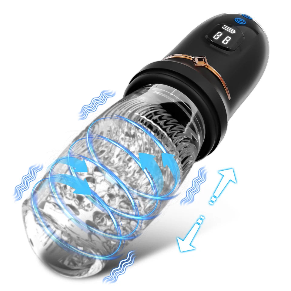 rosvibe - Gawk Gawk 9000 LED Automatic Electric Piston Rotating Sucker Male Blowjob Masturbator - rosvibe