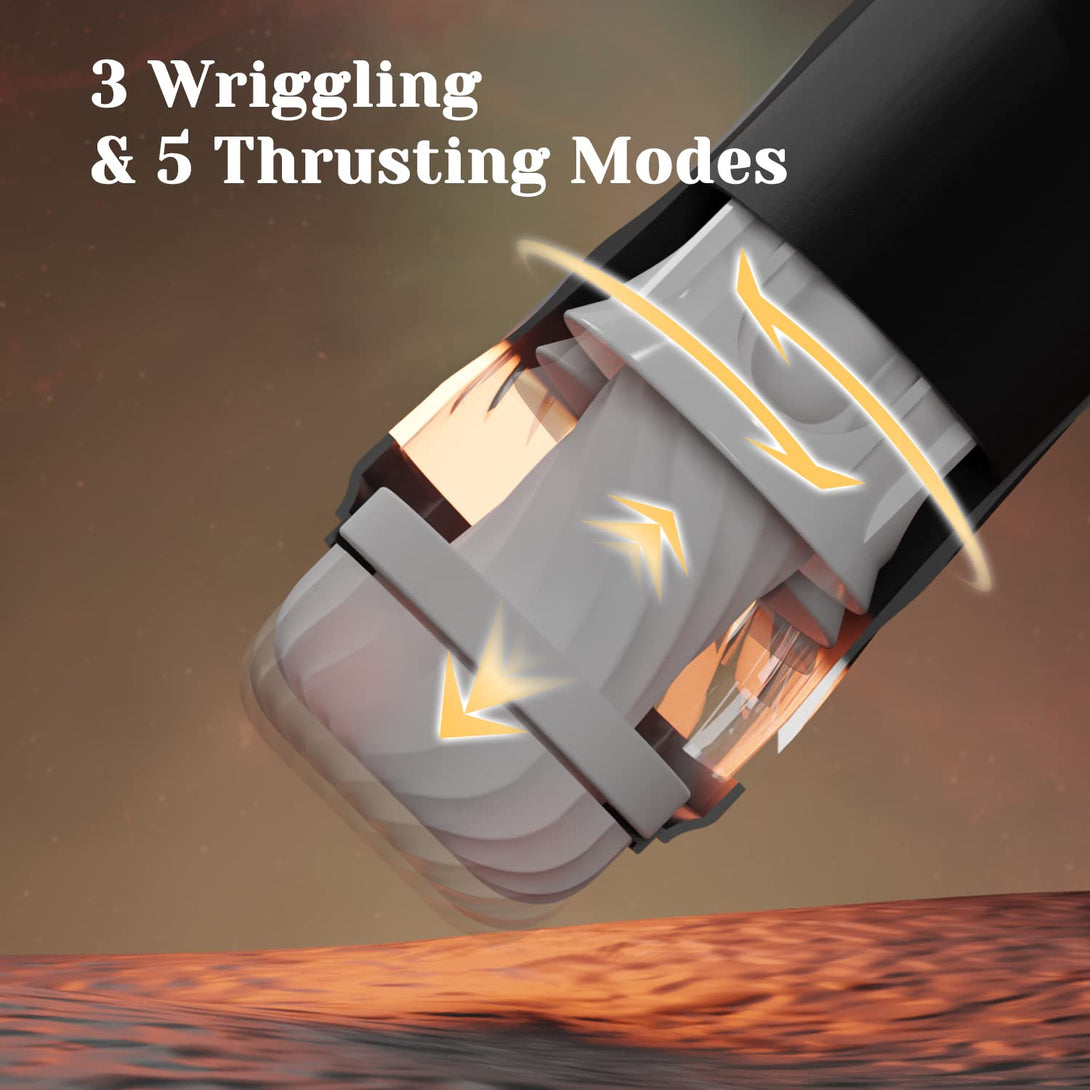 rosvibe - Rocket 3d Realistic Textured Electric Stroker With 5 Thrusting Rotating Modes - rosvibe