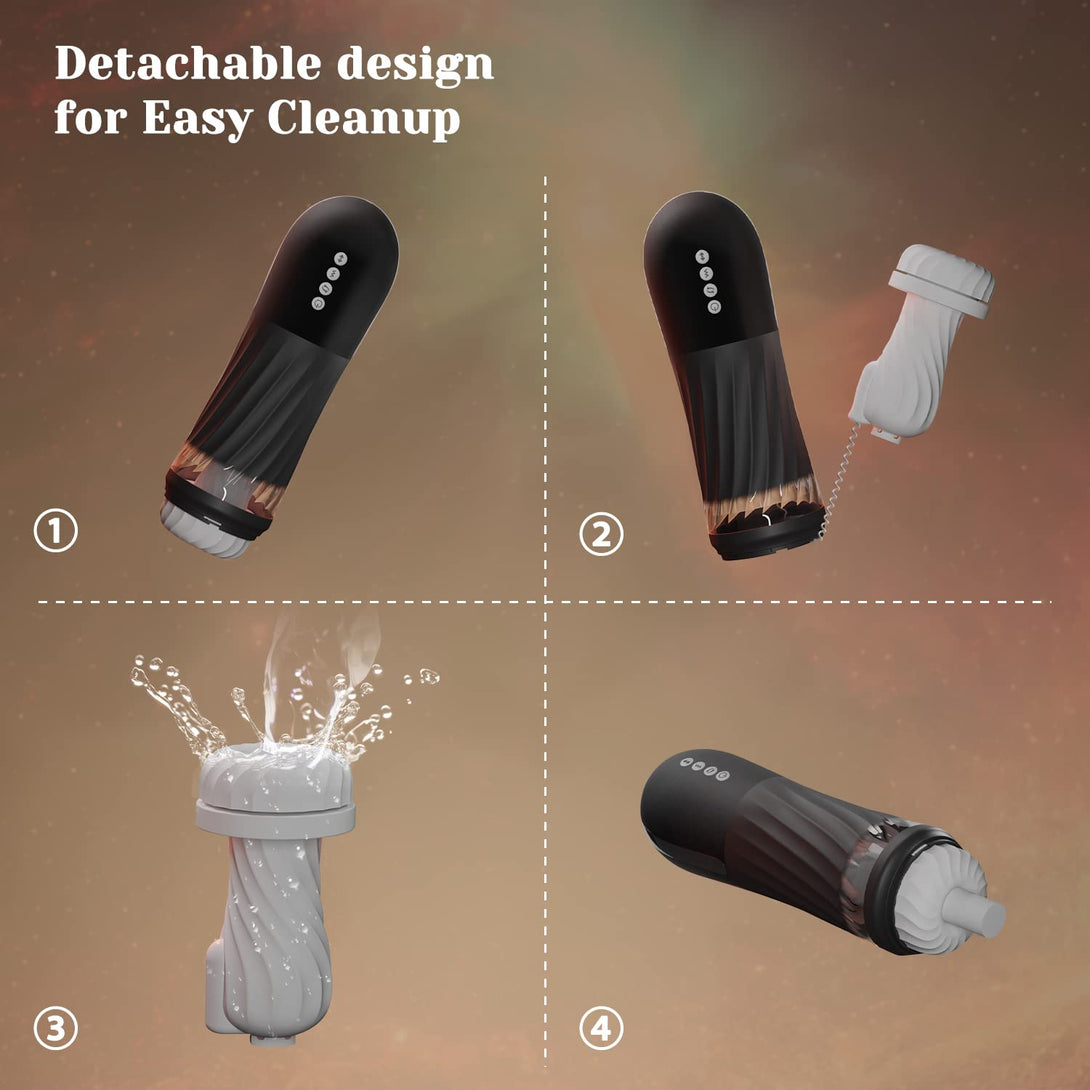 rosvibe - Rocket 3d Realistic Textured Electric Stroker With 5 Thrusting Rotating Modes - rosvibe