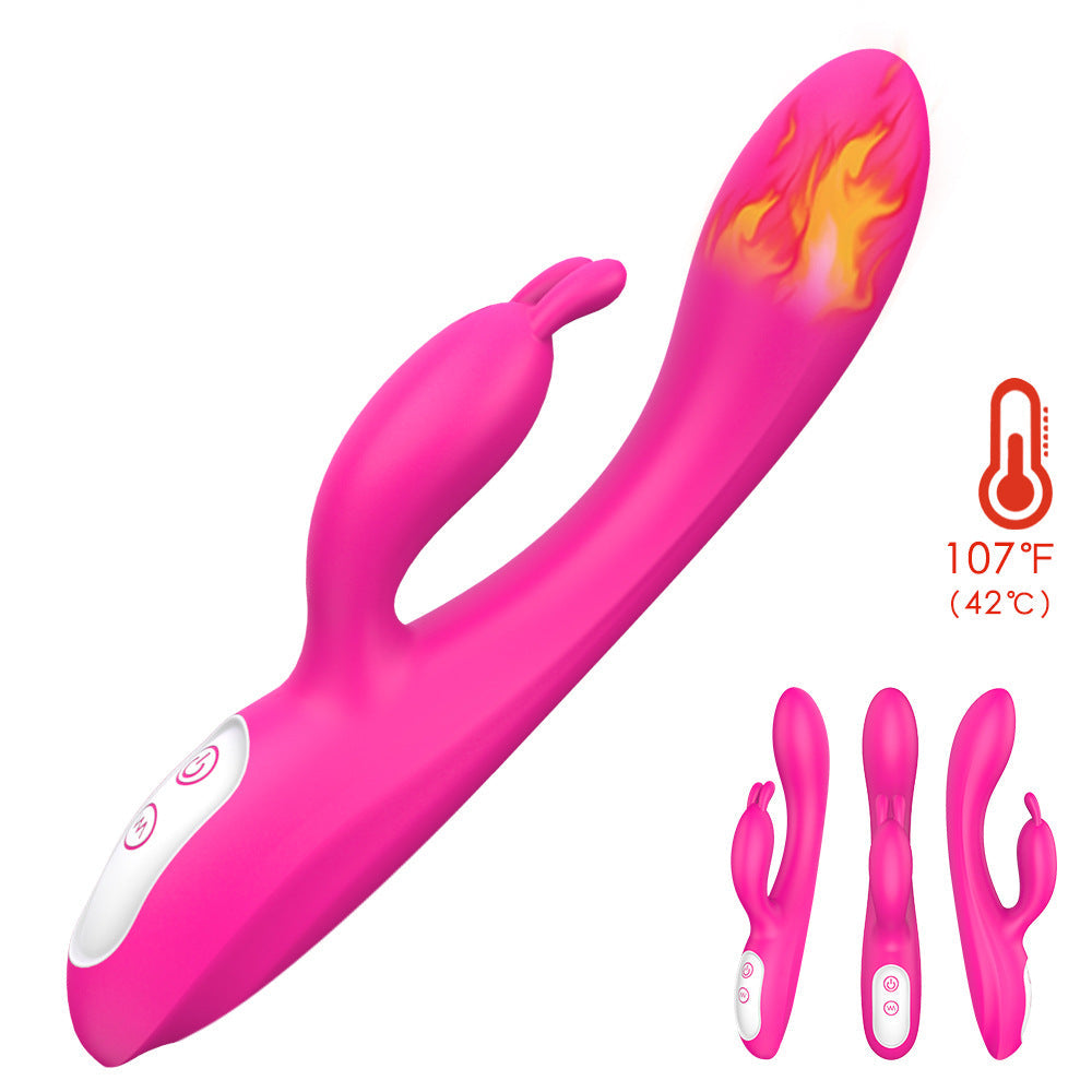 rosvibe - Female Masturbation Device Rabbit Heated Vibrator Waterproof - rosvibe