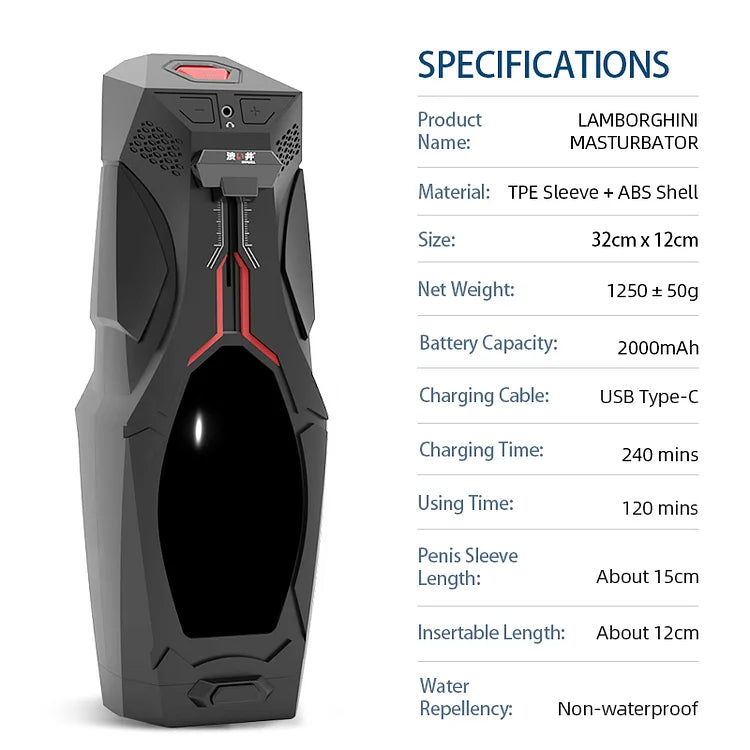 rosvibe - Lamborghini Automated Penetration Intelligent Pleasure Cup with Magnetic Key Lock - rosvibe