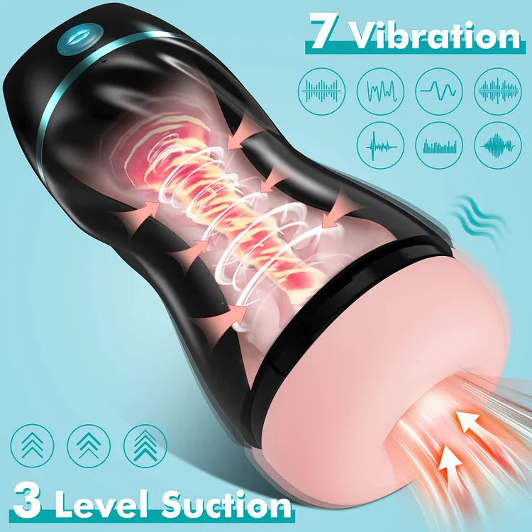 rosvibe Automatic Sucking Male Masturbators Upgraded 7 Vibration & Suction - rosvibe