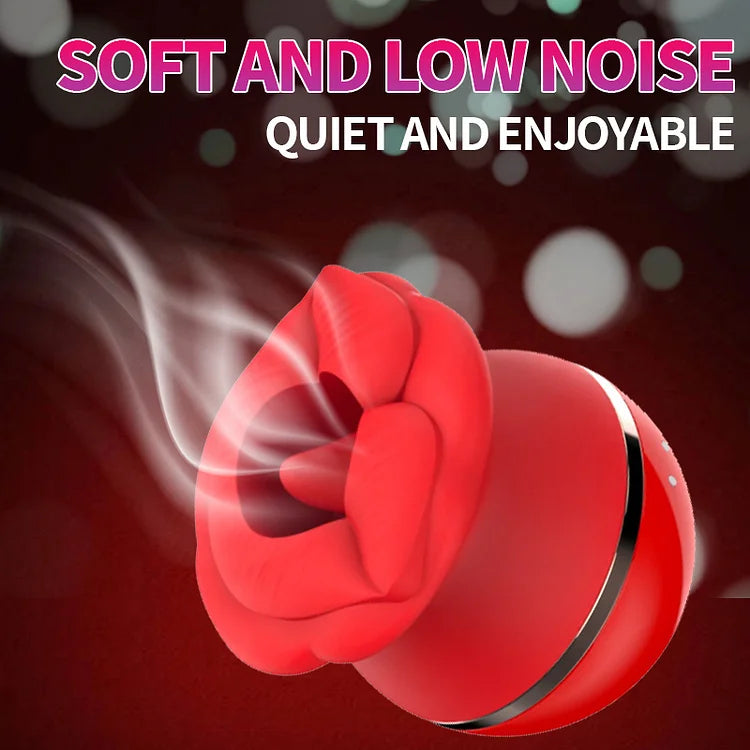 rosvibe - Rose Lip Suction Tongue Licking Massager Clitoral Stimulator - rosvibe