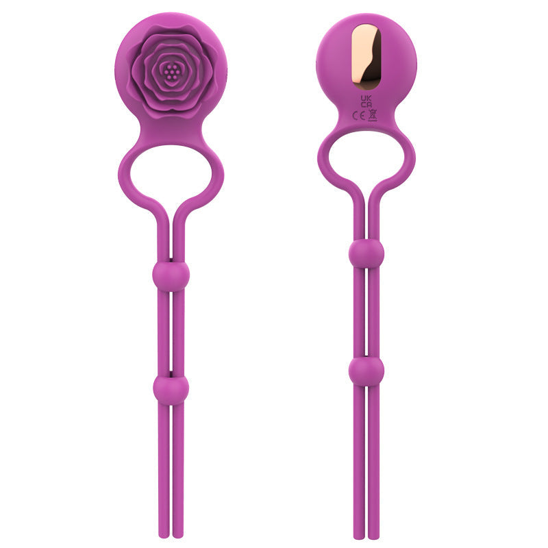 rosvibe - Rose Ring Locking Vibrating Penis Ring Couple Toy - rosvibe