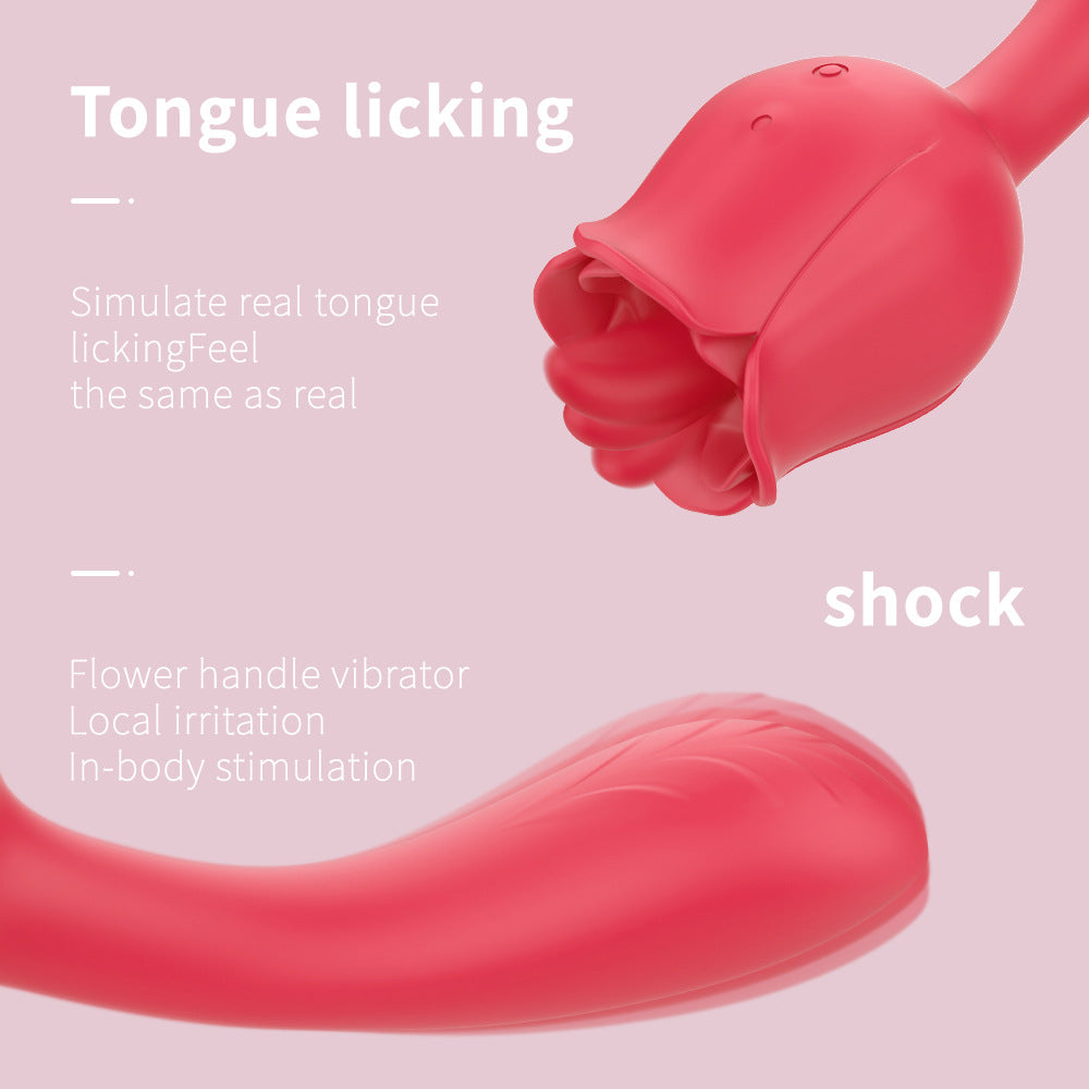 rosvibe - Rose Vibrator With Handle - rosvibe