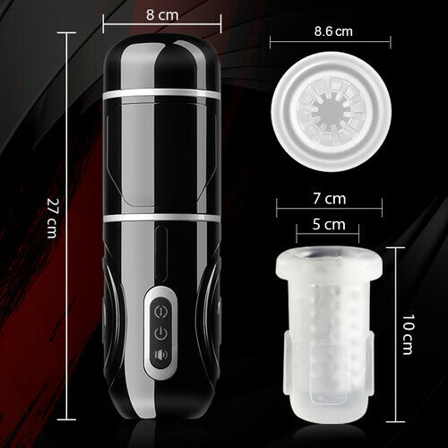 rosvibe  - PowerKing Ultra-Technical Hands-free 7 Telescopic Rotation Modes Male Masturbator Cup - rosvibe