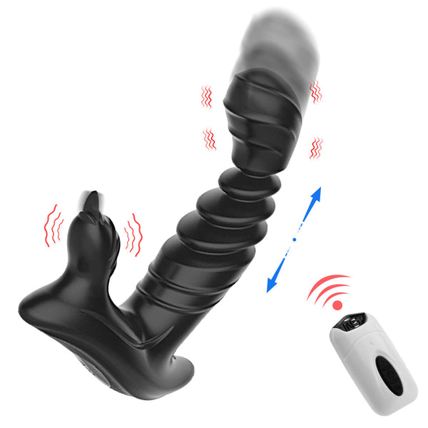 rosvibe - Telescopic Prostate Massager For Men And Women Double Shock Masturbation G-spot Vestibule Anal Plug Sex Toy Wholesale - rosvibe