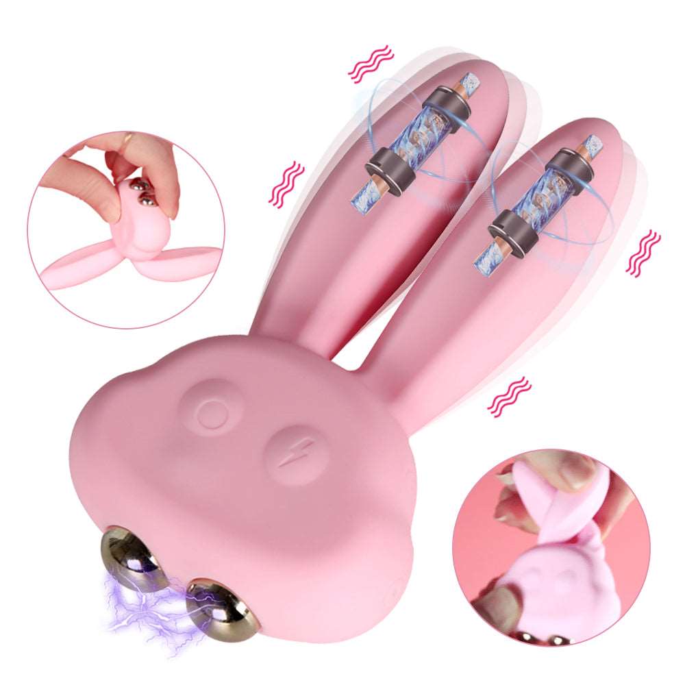 rosvibe - Electric Shock Rabbit Vibrator Cute Shaped Nipple Massager Clitoris Stimulator