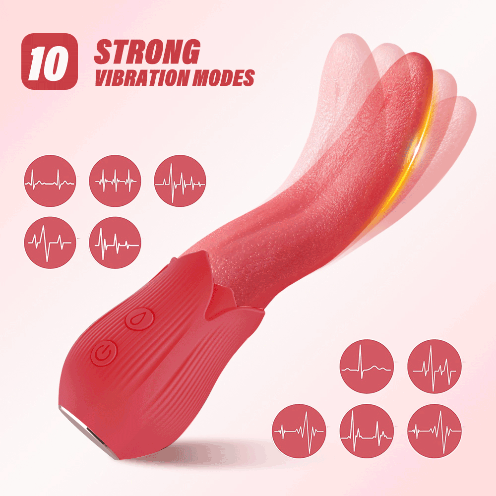 rosvibe - Upgraded Rose - 20 Frequency Tongue Licking Vibrator - rosvibe