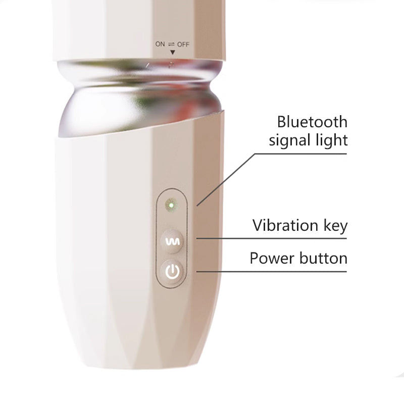 rosvibe -Telescopic Dildo Sex Machine App Control With Hand Free Sucker - rosvibe