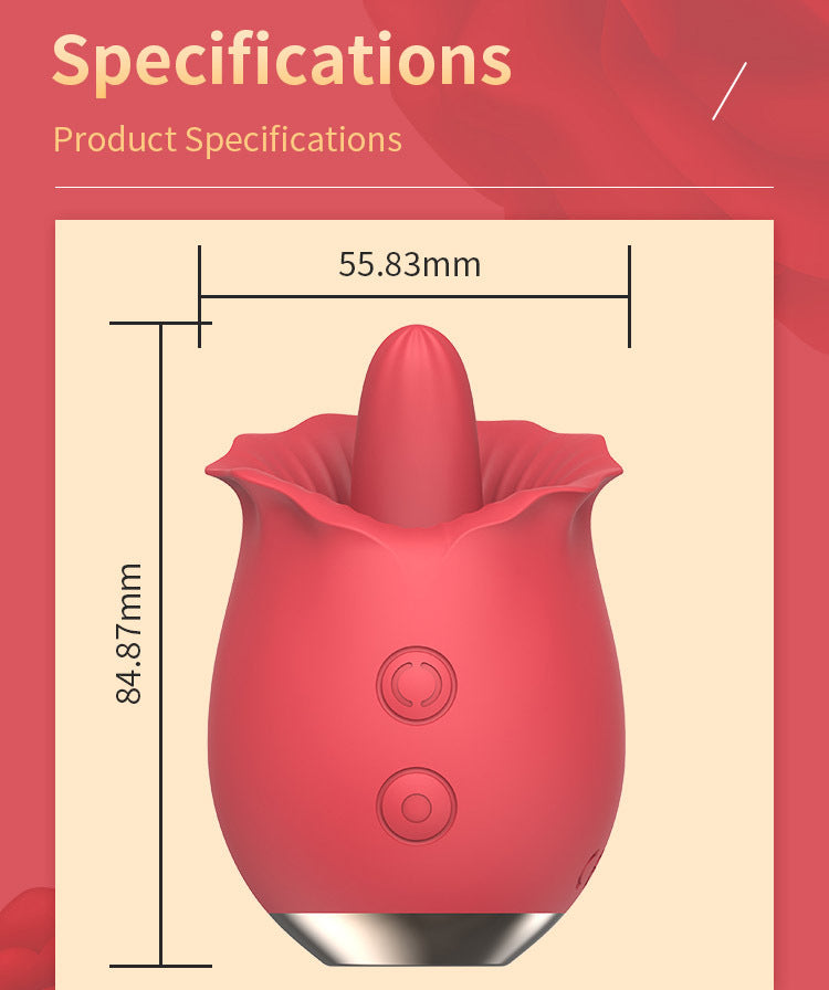 rosvibe - Powerful Rose Toy Vibrator With Tongue Licking Oral Nipple Clit Clitoris Stimulator - rosvibe