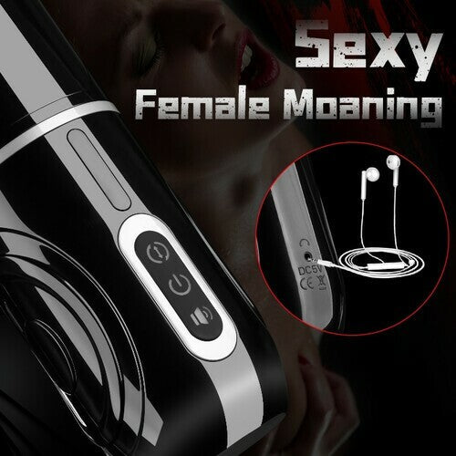 rosvibe  - PowerKing Ultra-Technical Hands-free 7 Telescopic Rotation Modes Male Masturbator Cup - rosvibe