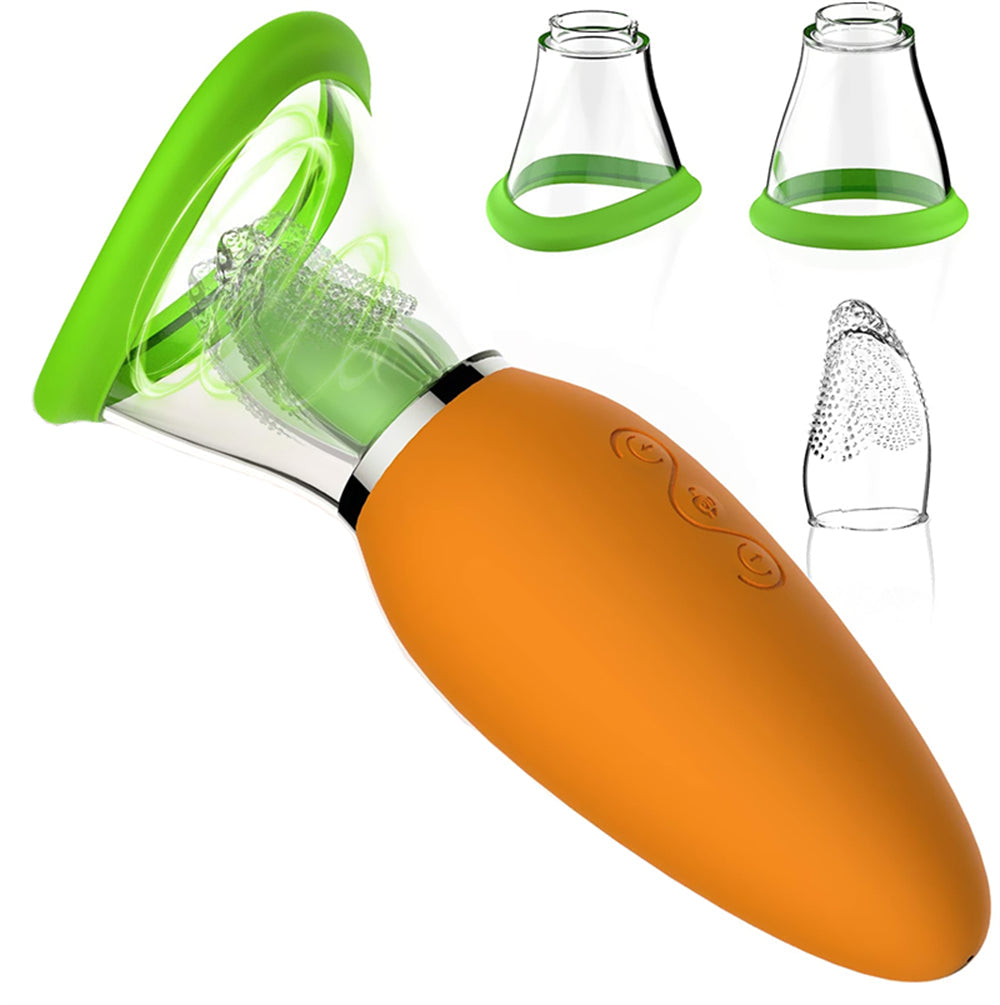 rosvibe - Carrot Vibrator Female Masturbator Vibration Av Automatic Heating Sucking Tongue Licker Pluggable - rosvibe