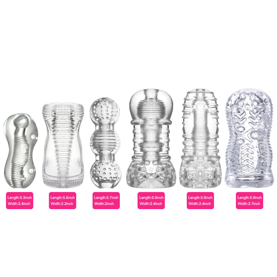 rosvibe - Male Delay Trainer, Masturbation Cup, Transparent Aircraft Cup - rosvibe