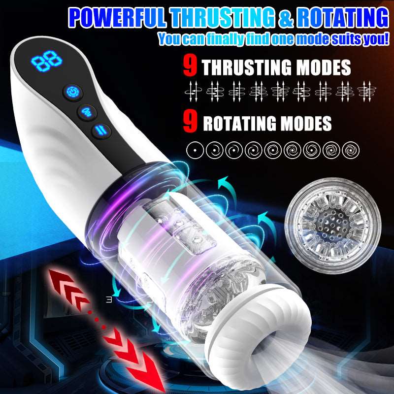 rosvibe - 3-in-1 Thrusting Rotating Sucking Deep-throat Male Masturbator