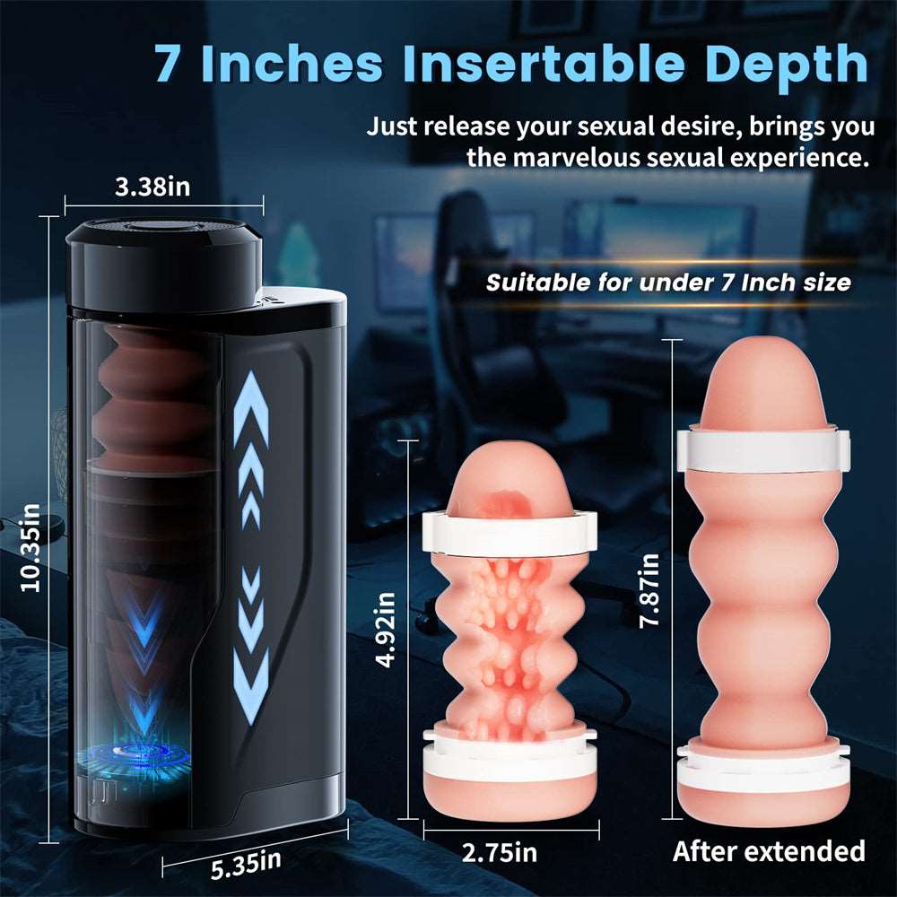 rosvibe - Big Cup Automatic Telescopic Penis Stimulation Pocket Pussy Stroker Masturbation Cup - rosvibe