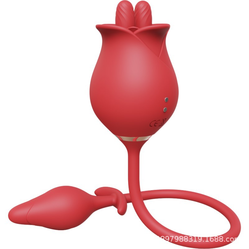 rosvibe - Romeo Double-pistil Tongue-licking Rose Toy With Vibrating Anal Plug - rosvibe