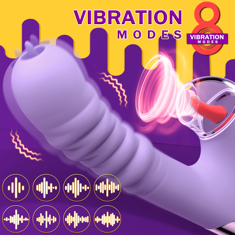 rosvibe - Small Dinosaur Vibrator - Multi-frequency Telescopic Tongue Sucking Clit Stimulation Vibrator - rosvibe