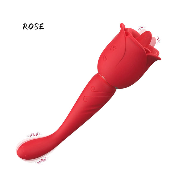 rosvibe - Rose Honey Tongue Licking Vibration G Point Massage Stick Nipple Masturbation Device - rosvibe